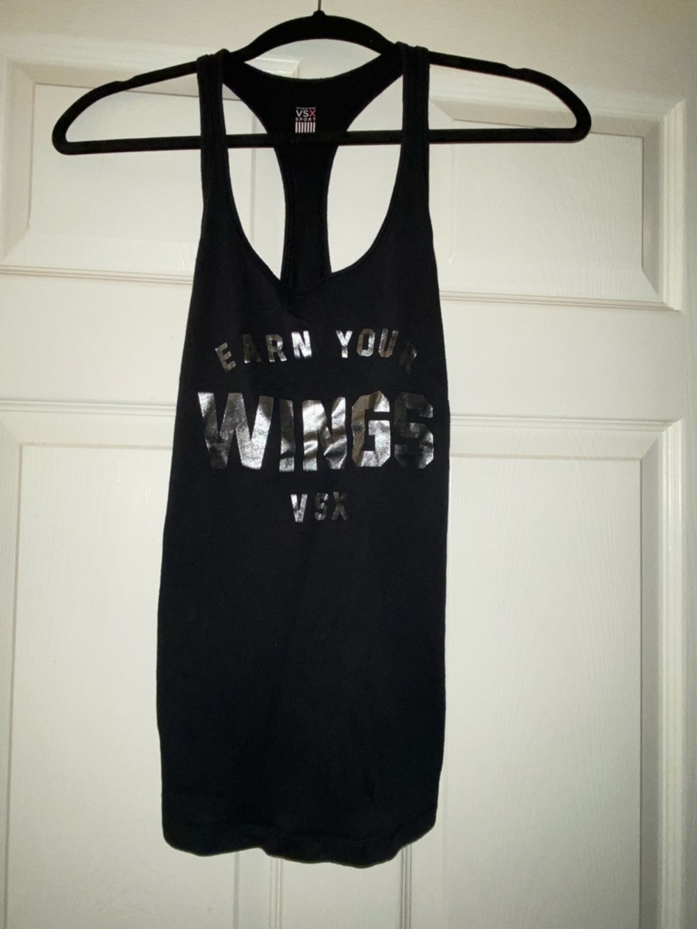 VSX Black Racerback Tank with Metallic 'WINGS' Graphic